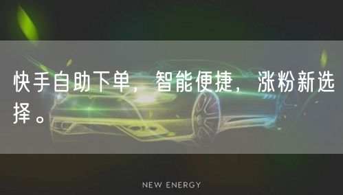 快手自助下单,智能便捷,涨粉新选择。