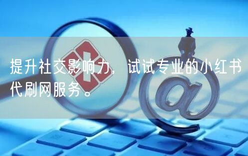 提升社交影响力，试试专业的小红书代刷网服务。