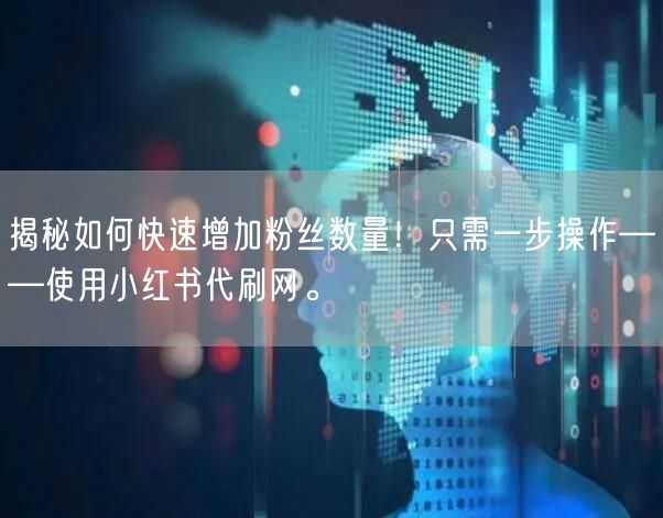 揭秘如何快速增加粉丝数量！只需一步操作——使用小红书代刷网。