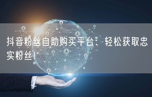 抖音粉丝自助购买平台：轻松获取忠实粉丝！