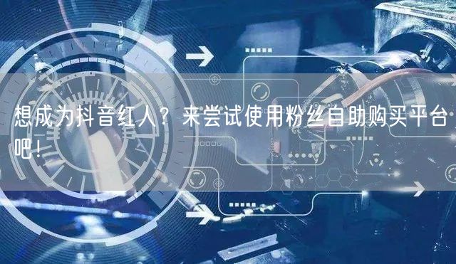 想成为抖音红人？来尝试使用粉丝自助购买平台吧！