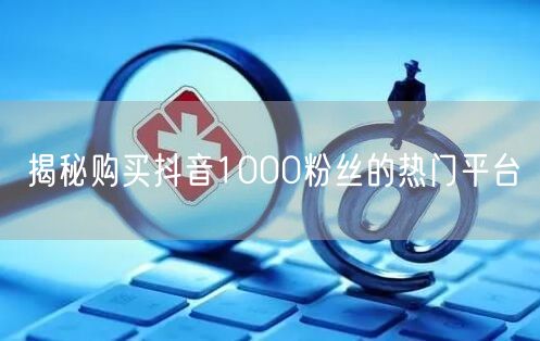 揭秘购买抖音1000粉丝的热门平台