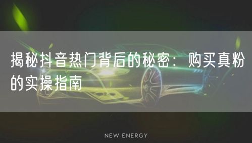 揭秘抖音热门背后的秘密：购买真粉的实操指南