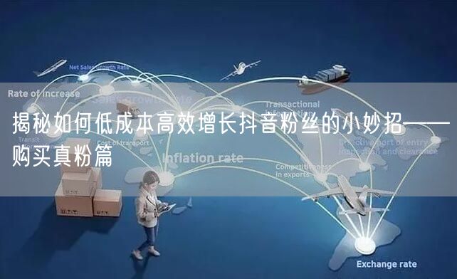 揭秘如何低成本高效增长抖音粉丝的小妙招——购买真粉篇