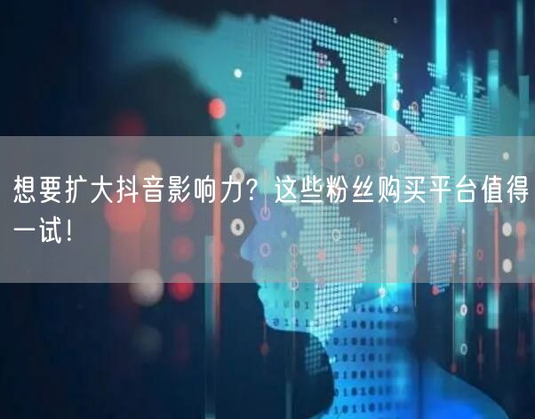 想要扩大抖音影响力？这些粉丝购买平台值得一试！