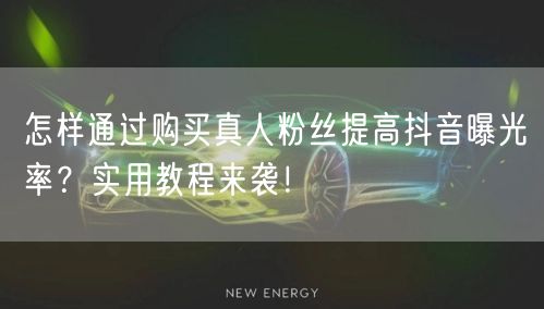 怎样通过购买真人粉丝提高抖音曝光率？实用教程来袭！