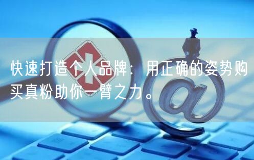 快速打造个人品牌：用正确的姿势购买真粉助你一臂之力。