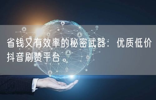 省钱又有效率的秘密武器：优质低价抖音刷赞平台。