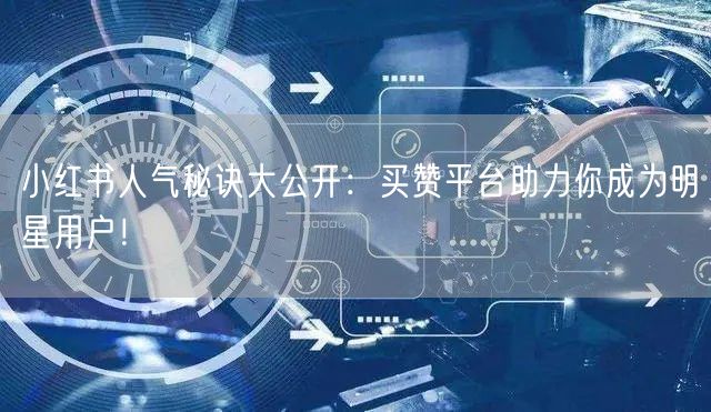 小红书人气秘诀大公开：买赞平台助力你成为明星用户！