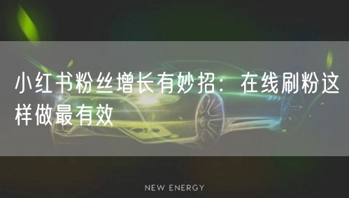 小红书粉丝增长有妙招：在线刷粉这样做最有效