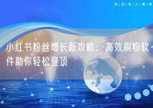 小红书粉丝增长新攻略：高效刷粉软件助你轻松登顶