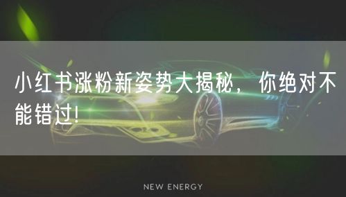 小红书涨粉新姿势大揭秘，你绝对不能错过!