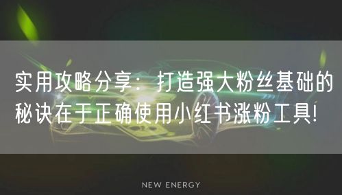 实用攻略分享：打造强大粉丝基础的秘诀在于正确使用小红书涨粉工具!