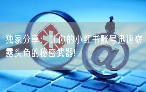 独家分享：让你的小红书账号迅速崭露头角的秘密武器!