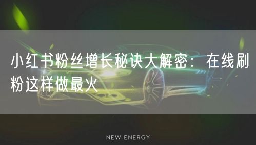 小红书粉丝增长秘诀大解密：在线刷粉这样做最火