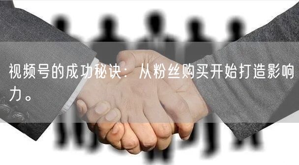 视频号的成功秘诀：从粉丝购买开始打造影响力。