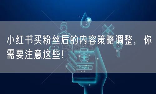 小红书买粉丝后的内容策略调整，你需要注意这些！