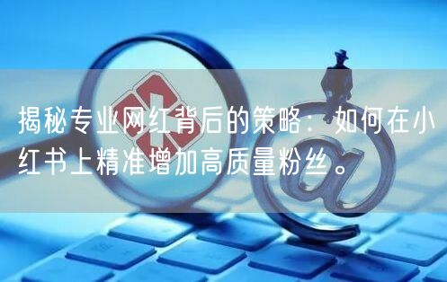 揭秘专业网红背后的策略：如何在小红书上精准增加高质量粉丝。