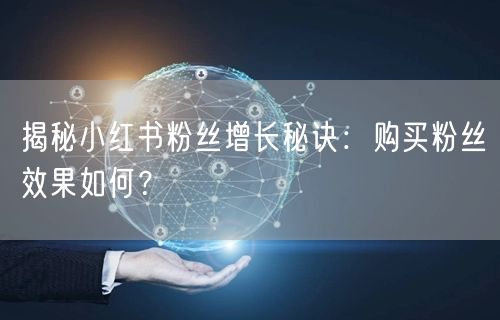 揭秘小红书粉丝增长秘诀：购买粉丝效果如何？