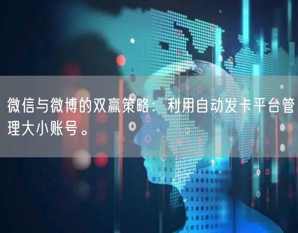 微信与微博的双赢策略：利用自动发卡平台管理大小账号。