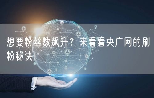 想要粉丝数飙升？来看看央广网的刷粉秘诀！
