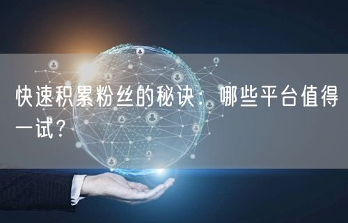 快速积累粉丝的秘诀：哪些平台值得一试？