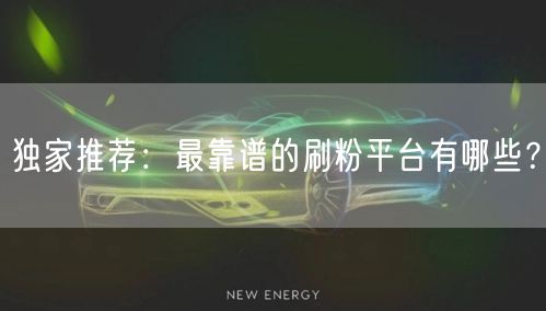 独家推荐：最靠谱的刷粉平台有哪些？