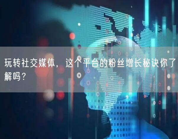 玩转社交媒体，这个平台的粉丝增长秘诀你了解吗？