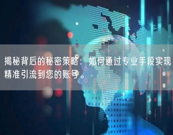 揭秘背后的秘密策略：如何通过专业手段实现精准引流到您的账号。