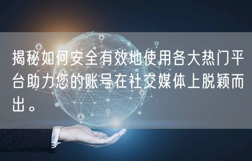 揭秘如何安全有效地使用各大热门平台助力您的账号在社交媒体上脱颖而出。