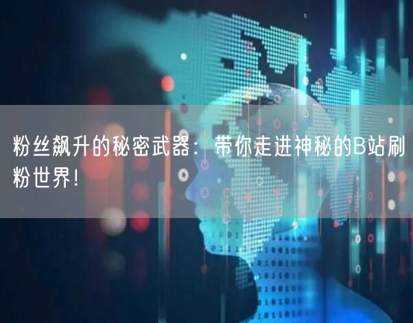 粉丝飙升的秘密武器：带你走进神秘的B站刷粉世界！
