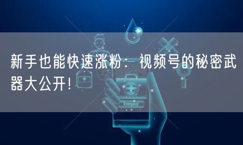 新手也能快速涨粉：视频号的秘密武器大公开！