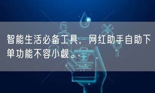 智能生活必备工具，网红助手自助下单功能不容小觑。