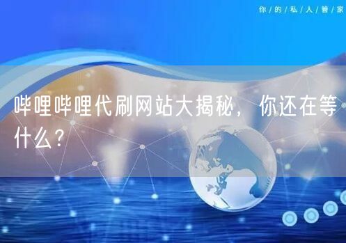 哔哩哔哩代刷网站大揭秘，你还在等什么？