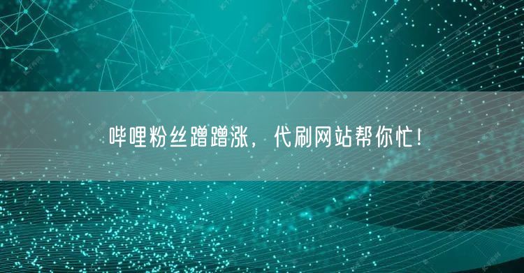 哔哩粉丝蹭蹭涨，代刷网站帮你忙！