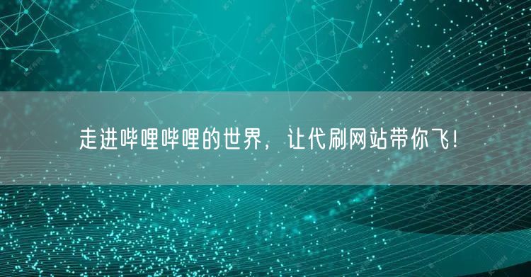 走进哔哩哔哩的世界，让代刷网站带你飞！
