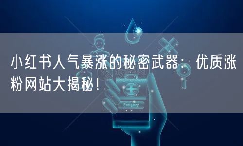 小红书人气暴涨的秘密武器：优质涨粉网站大揭秘！