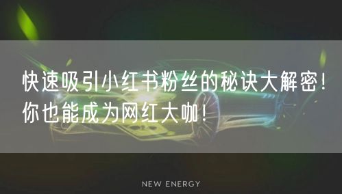 快速吸引小红书粉丝的秘诀大解密！你也能成为网红大咖！