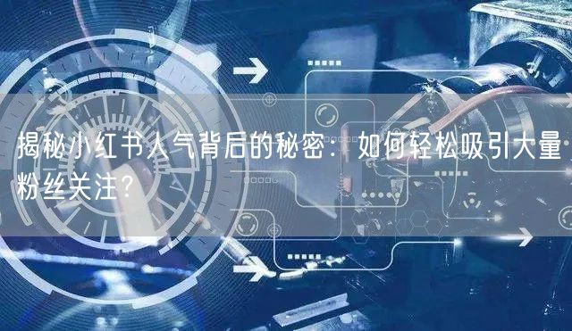 揭秘小红书人气背后的秘密：如何轻松吸引大量粉丝关注？
