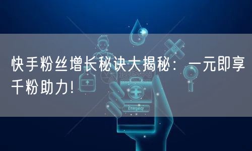 快手粉丝增长秘诀大揭秘：一元即享千粉助力！