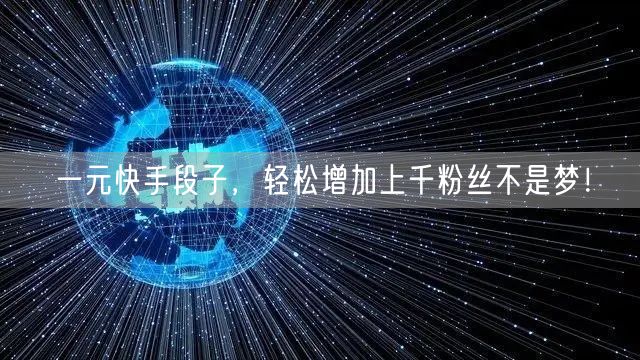 一元快手段子，轻松增加上千粉丝不是梦！