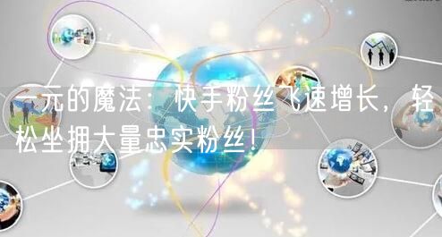一元的魔法：快手粉丝飞速增长，轻松坐拥大量忠实粉丝！