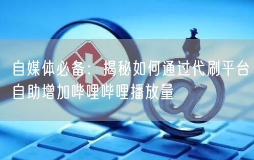 自媒体必备：揭秘如何通过代刷平台自助增加哔哩哔哩播放量