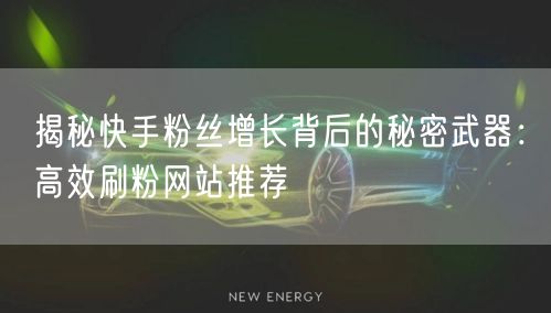 揭秘快手粉丝增长背后的秘密武器：高效刷粉网站推荐
