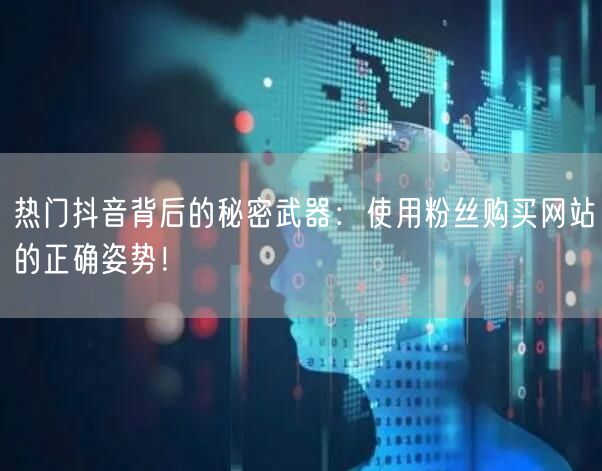 热门抖音背后的秘密武器：使用粉丝购买网站的正确姿势！
