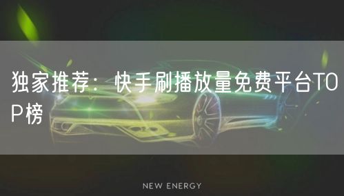 独家推荐：快手刷播放量免费平台TOP榜